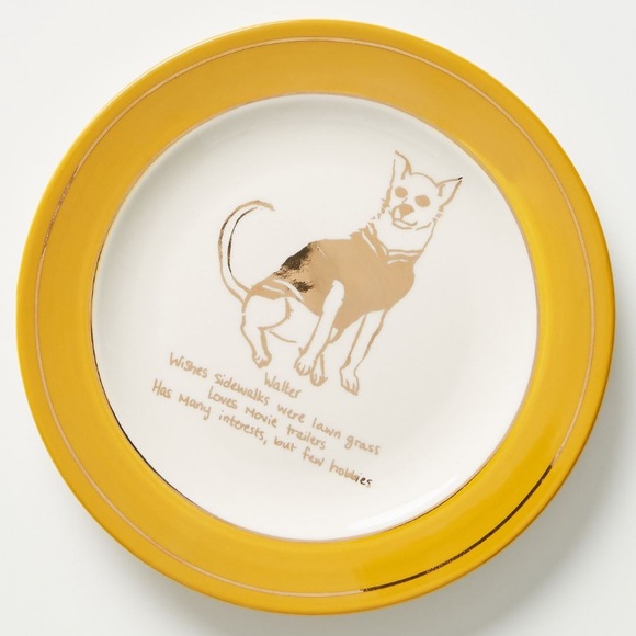 Dog Biography Quincy Canape Plates set of 4 - Picture 8 of 16